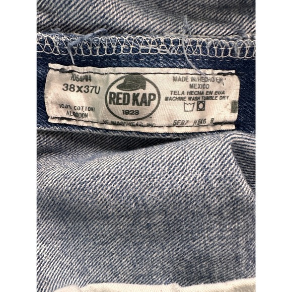 Vtg Lot of 4 Red Kap Rancher Denim Work Jeans 38x32 Straight Fit Distress Patina - Picture 6 of 15